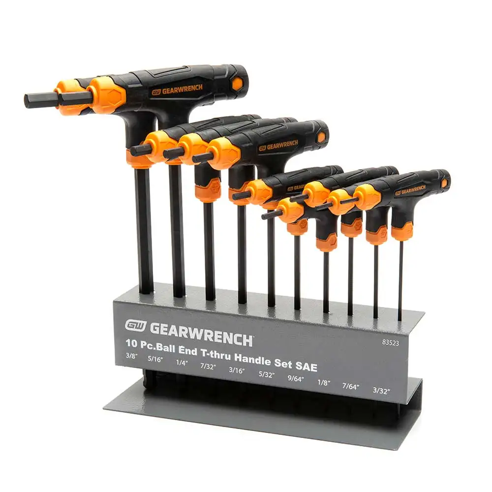 GEARWRENCH 3/32-3/8inch T-Handle A/F B/End Hex Key Set - 8 Piece 83523