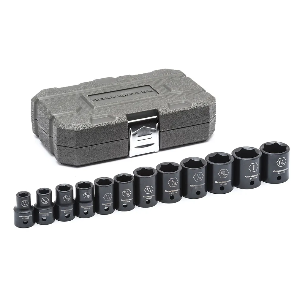 GEARWRENCH 12 pcs 1/2inch Drive 6 Point SAE Impact Socket Set 84931N