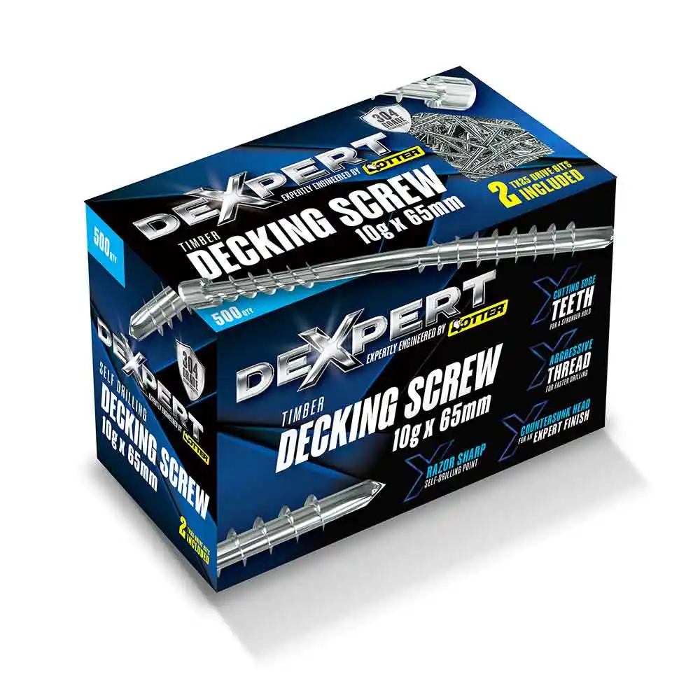 OTTER 500 Pack 10 x 65mm 304SS Dexpert Decking Screw DBES10655