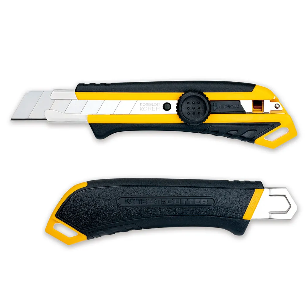 KOMELON 18mm Wheel Lock Retractable Plastic & Rubber Handle Snap Knife LRGW5