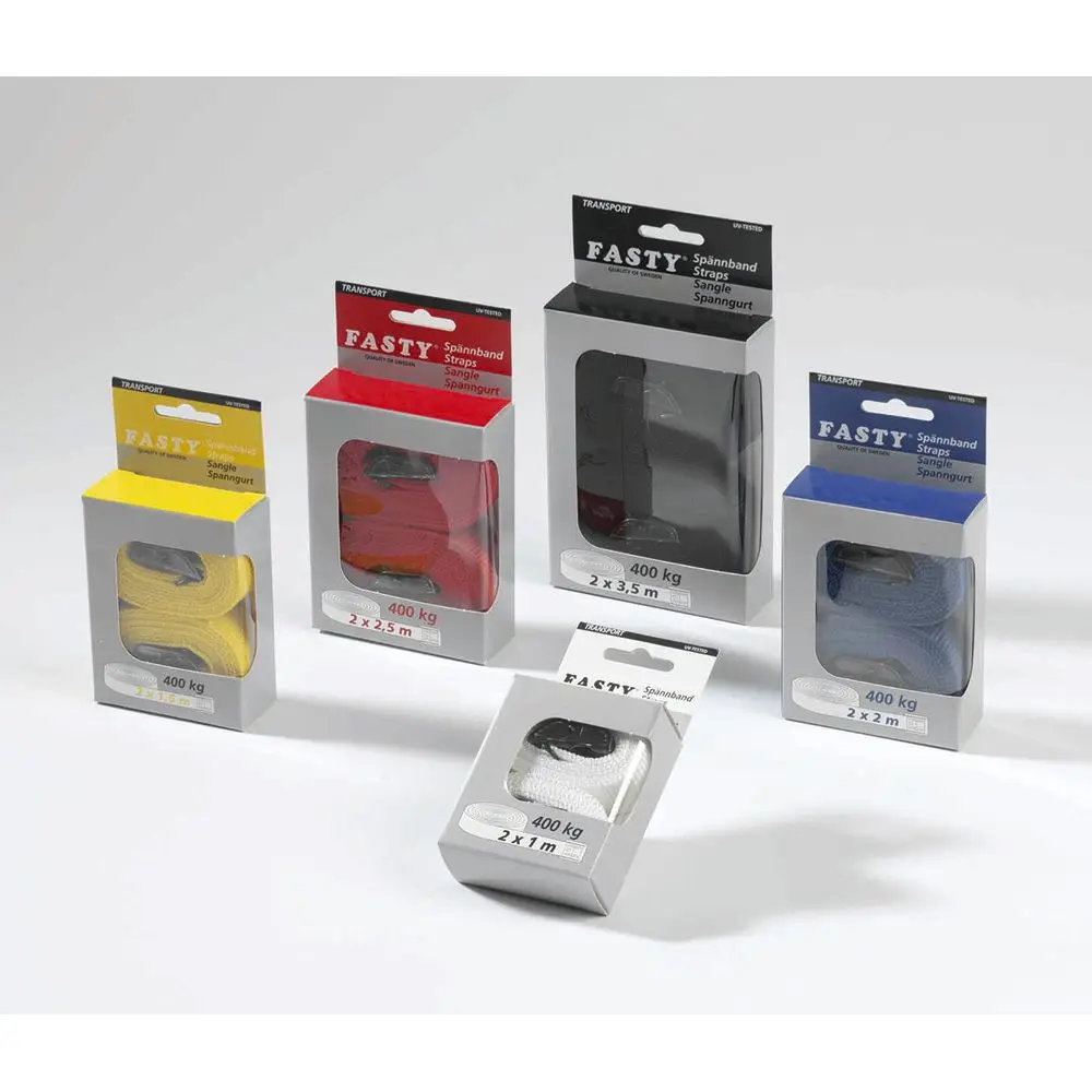 FASTY 25mm X 2.5m 400kg Cam Buckle Strap Twin Pack