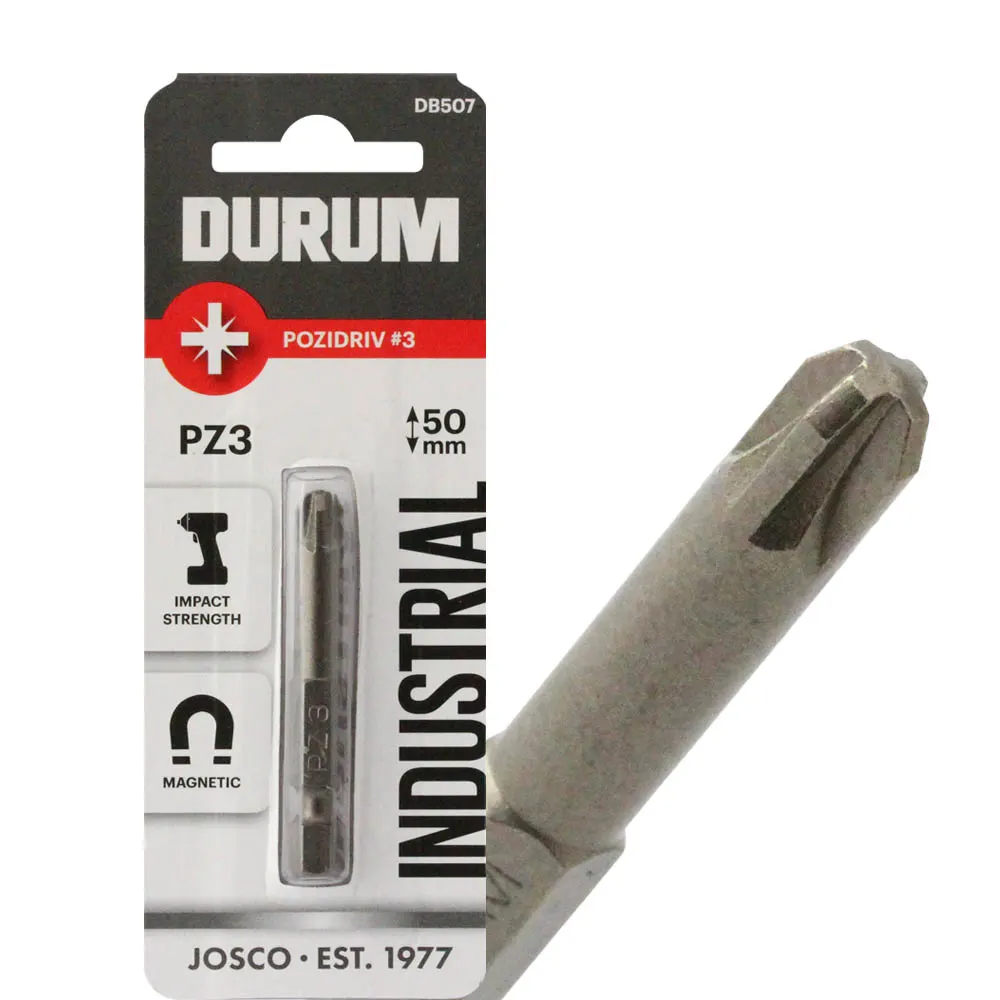 DURUM PZ3 x 50mm Pozidrive Power Screwdriver Bit