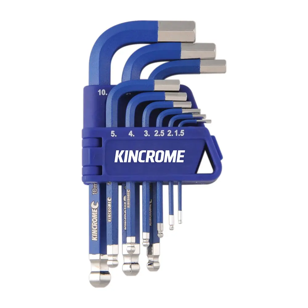 KINCROME Ball Joint Hex Key & Wrench Set Short - 9 Piece K5143