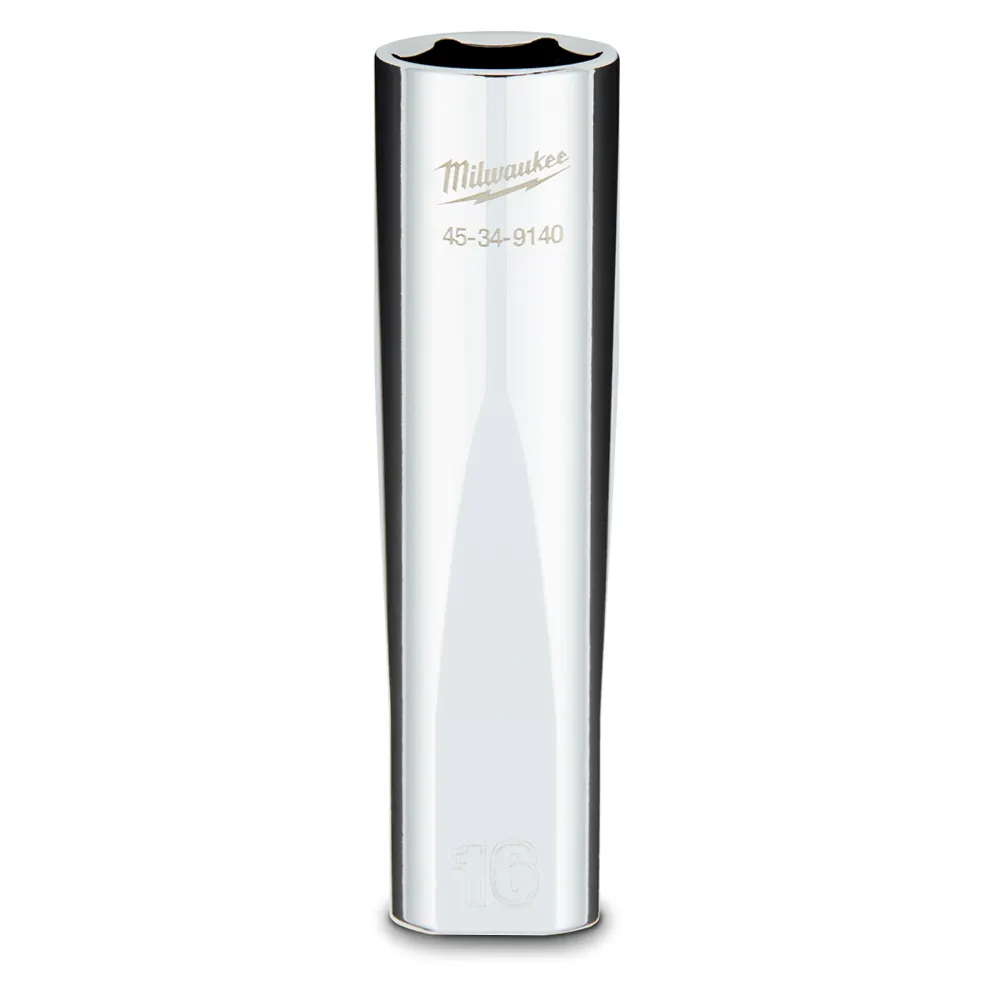 MILWAUKEE 1/2 Drive 16mm Metric 6-Point Deep Socket 45349140