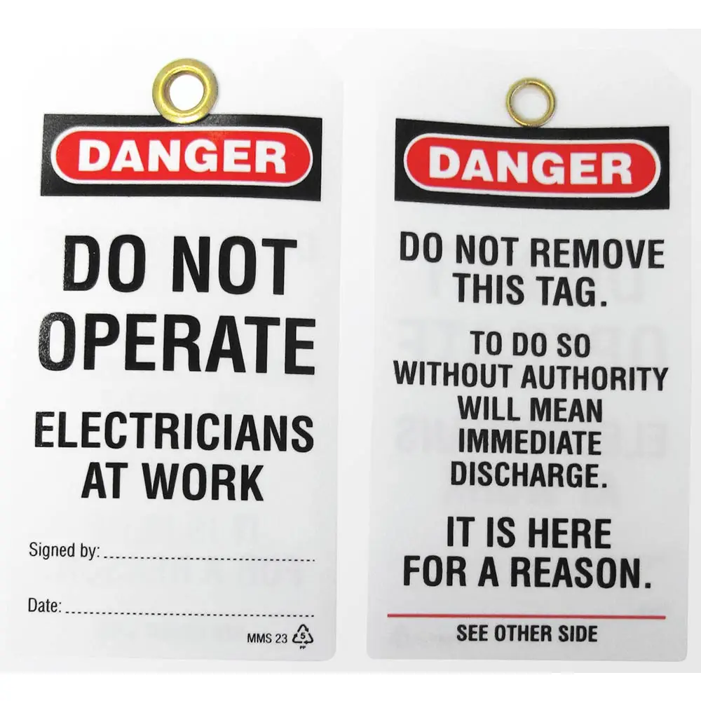 WATTMASTER Lock-Out Test Tag - Electricians at Work - 5 Piece WATWPT-23