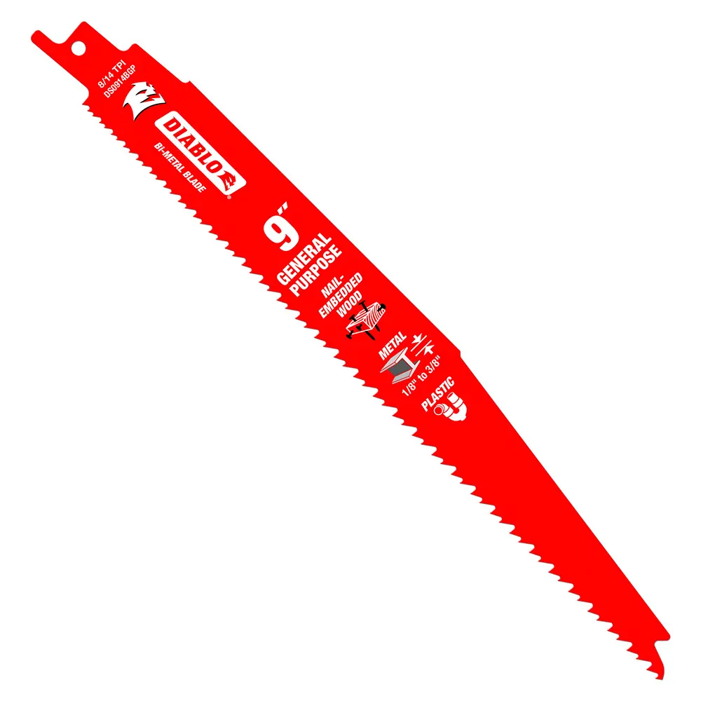 DIABLO 229mm Bi-Metal Recip Blade for Nail-Embedded Wood, Metal, & Plastic - 5 Piece 2610050178
