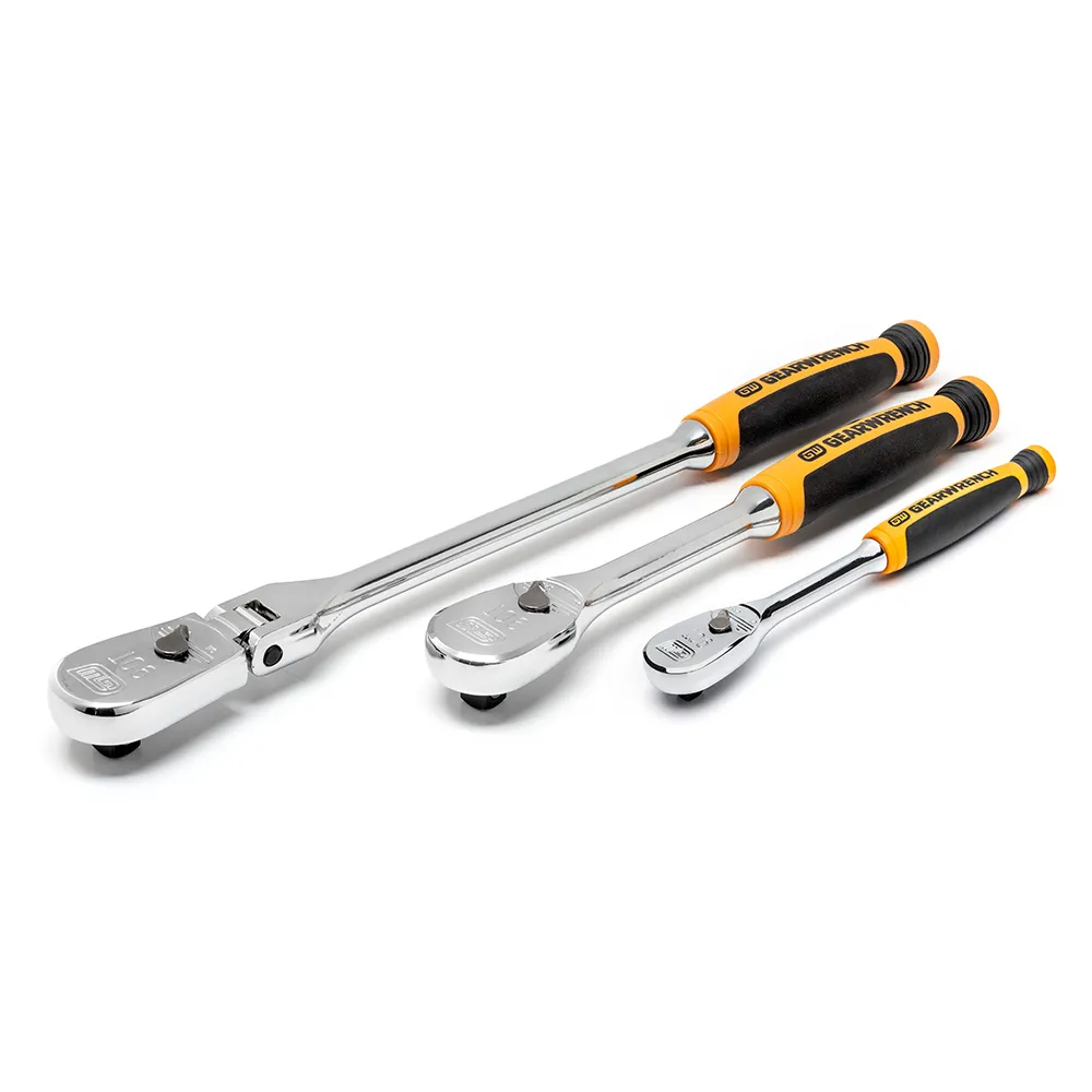 GEARWRENCH 90T Cushion Grip Flex Head Ratchet Set - 3 Piece 81203T
