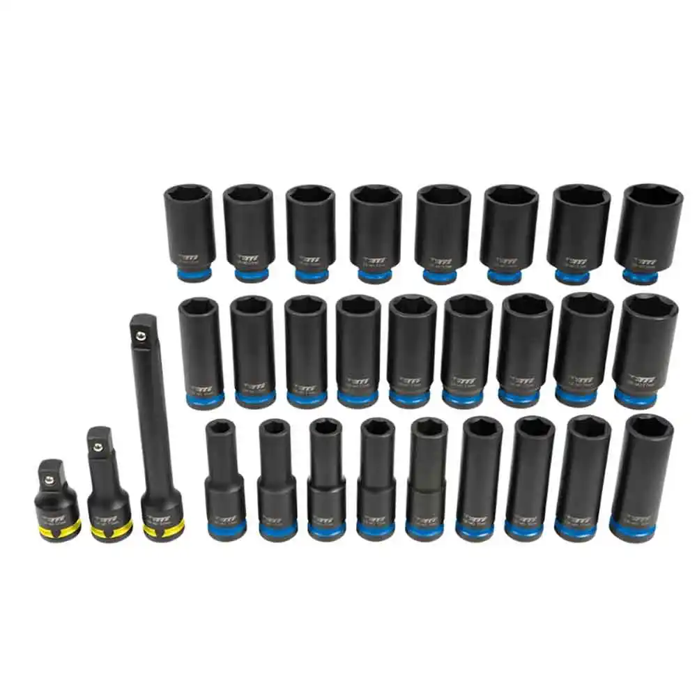 TTI 29 Piece 1/2" Deep Metric 10-36mm Impact Socket Set 108878P