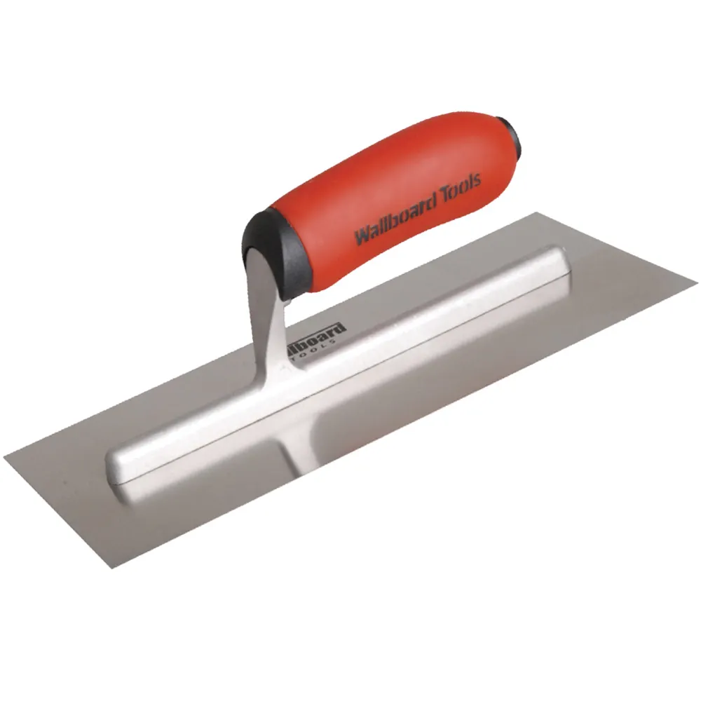 WALLBOARD 355mm Straight Stainless Steel Trowel w. Rubber Handle WTS-355S