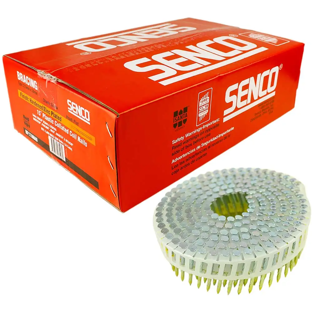 SENCO Fap Series Coil Nails - Hardened Screw Shank Electro Galvanised - 38mm Box of 4800 BF17AHAU