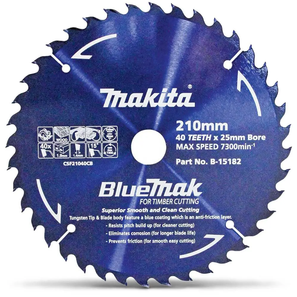 MAKITA 210mm 40T TCT Circular Saw Blade for Wood Cutting - BLUEMAK