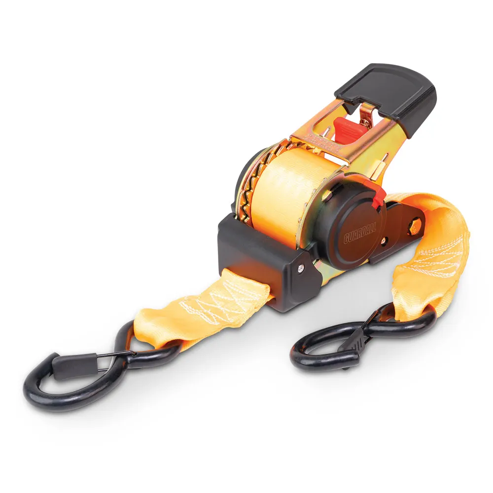 GUARDALL 4.5m x 50mm 750kg Safety S Hook Retractable Ratcheting Strap GDARS750