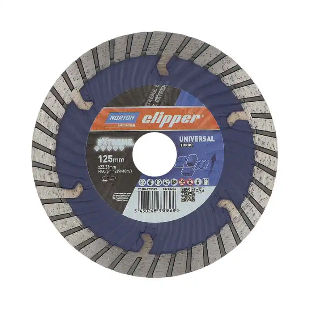 CLIPPER 125 x 22.23/12mm Turbo Segmented Diamond Blade for General Purpose Cutting 70184623599