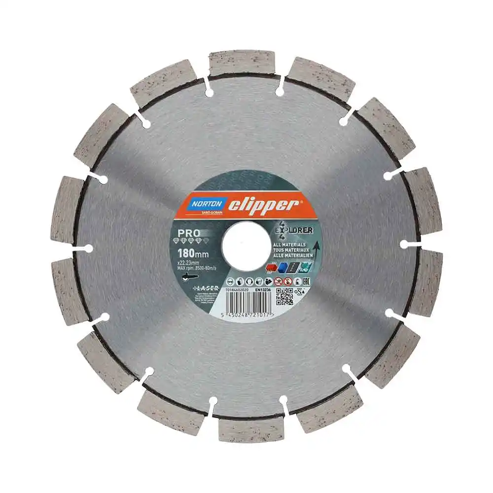 CLIPPER 180 x 22.23mm 4x4 Explorer Segmented Diamond Blade for General Purpose Cutting 70184602020
