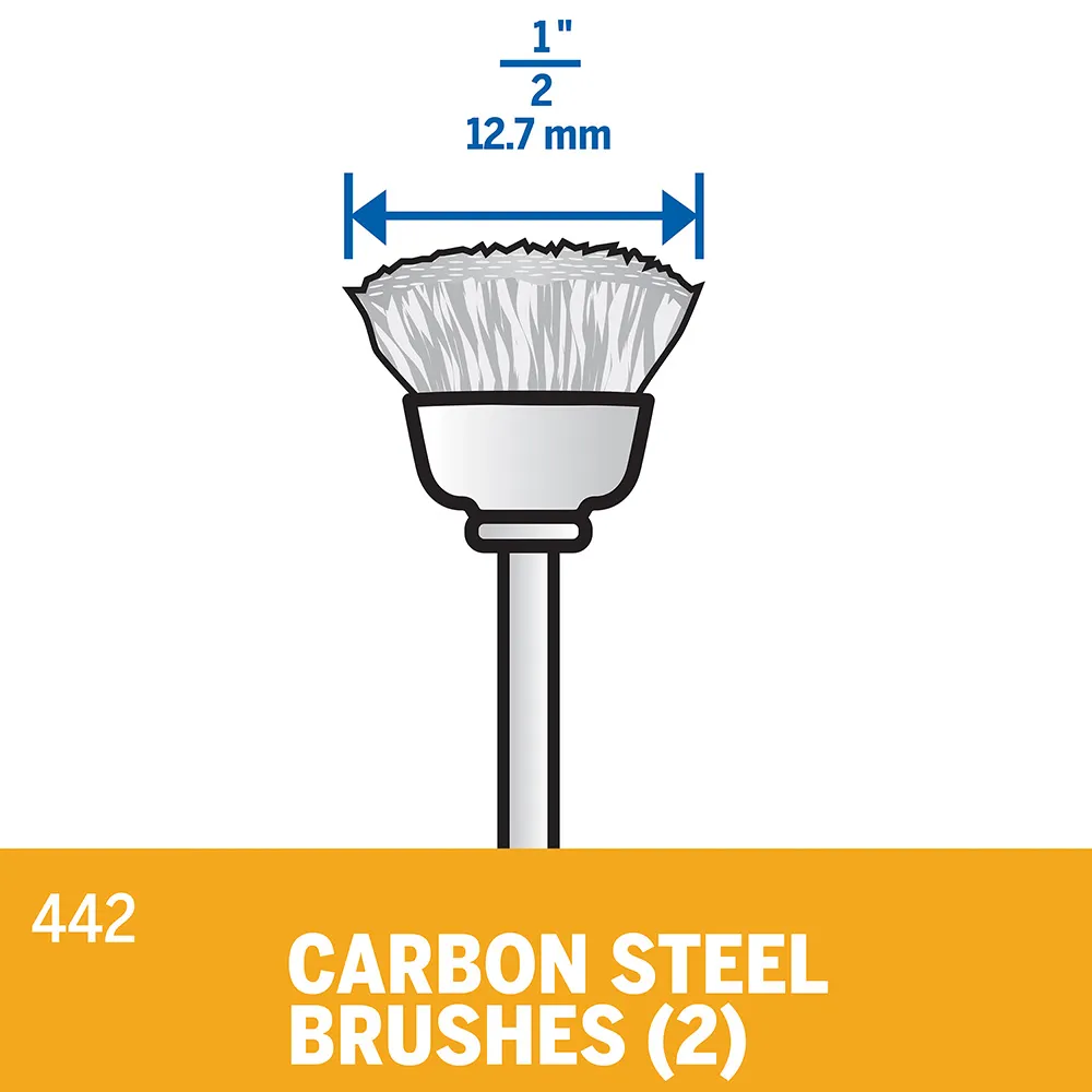 DREMEL 13mm Round Carbon Steel Brush (442-2) 2 - Piece 26150442AC