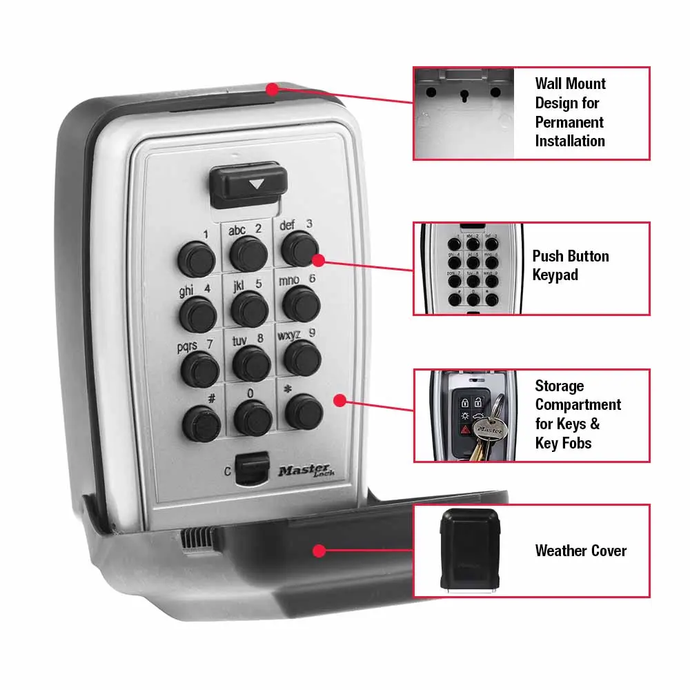 MASTER LOCK 5423D Wall Mount Push Button Lock Box 5423DAU