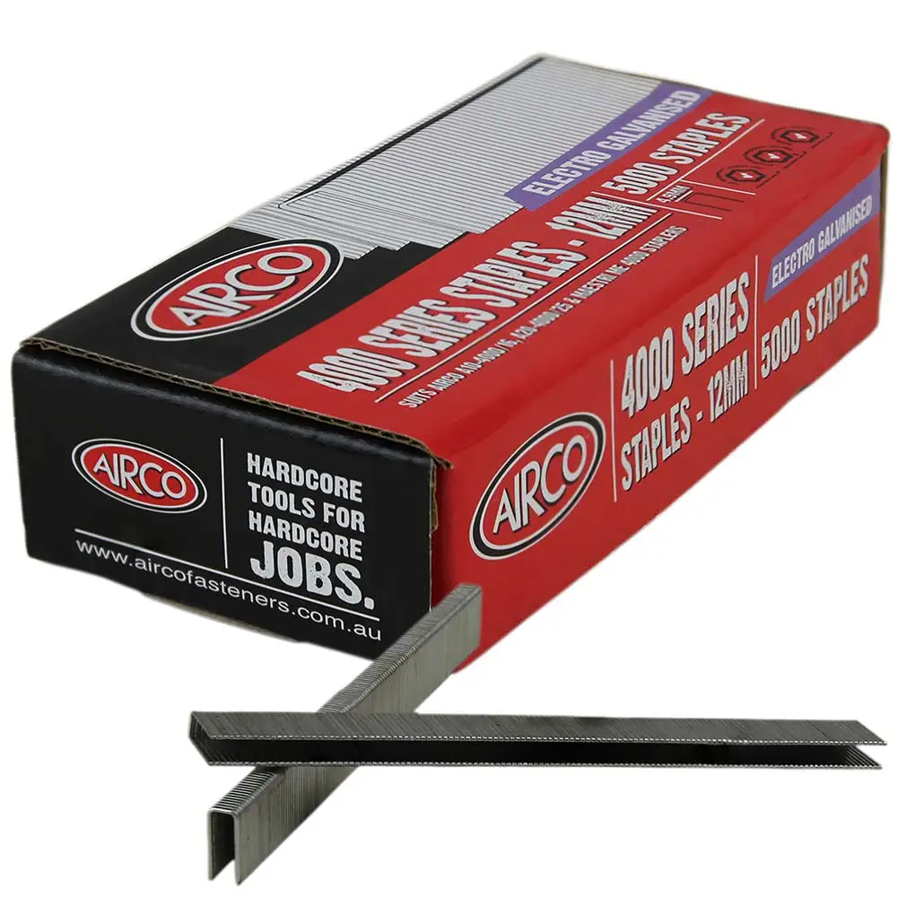 AIRCO 4000 Series Staples Electro Galvanised - 12mm Box of 5000 SF40120