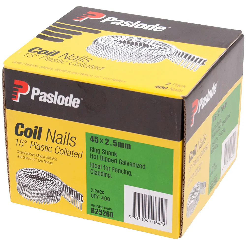 PASLODE 45mm Collated Plastic Sheet Nails 400 Pack B25260