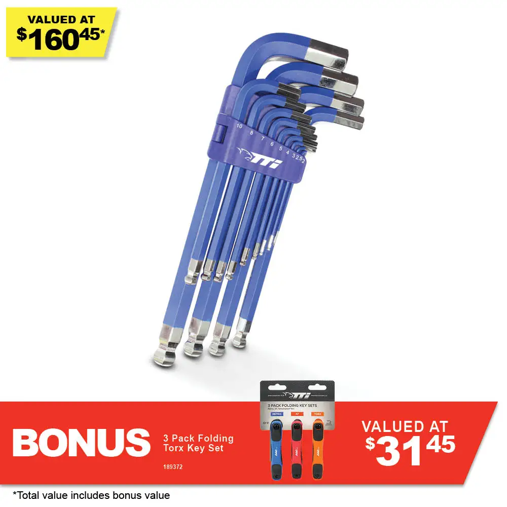 TTI 13 Piece Magnetic Jumbo Hex Key Set Metric Ball End 13JUMBOHKMM