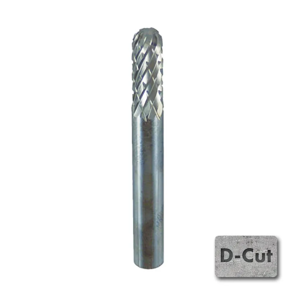 JOSCO 6 x 16mm 1/4inch Shank Ball-Nosed Cylinder Diamond Cut Carbide Burr