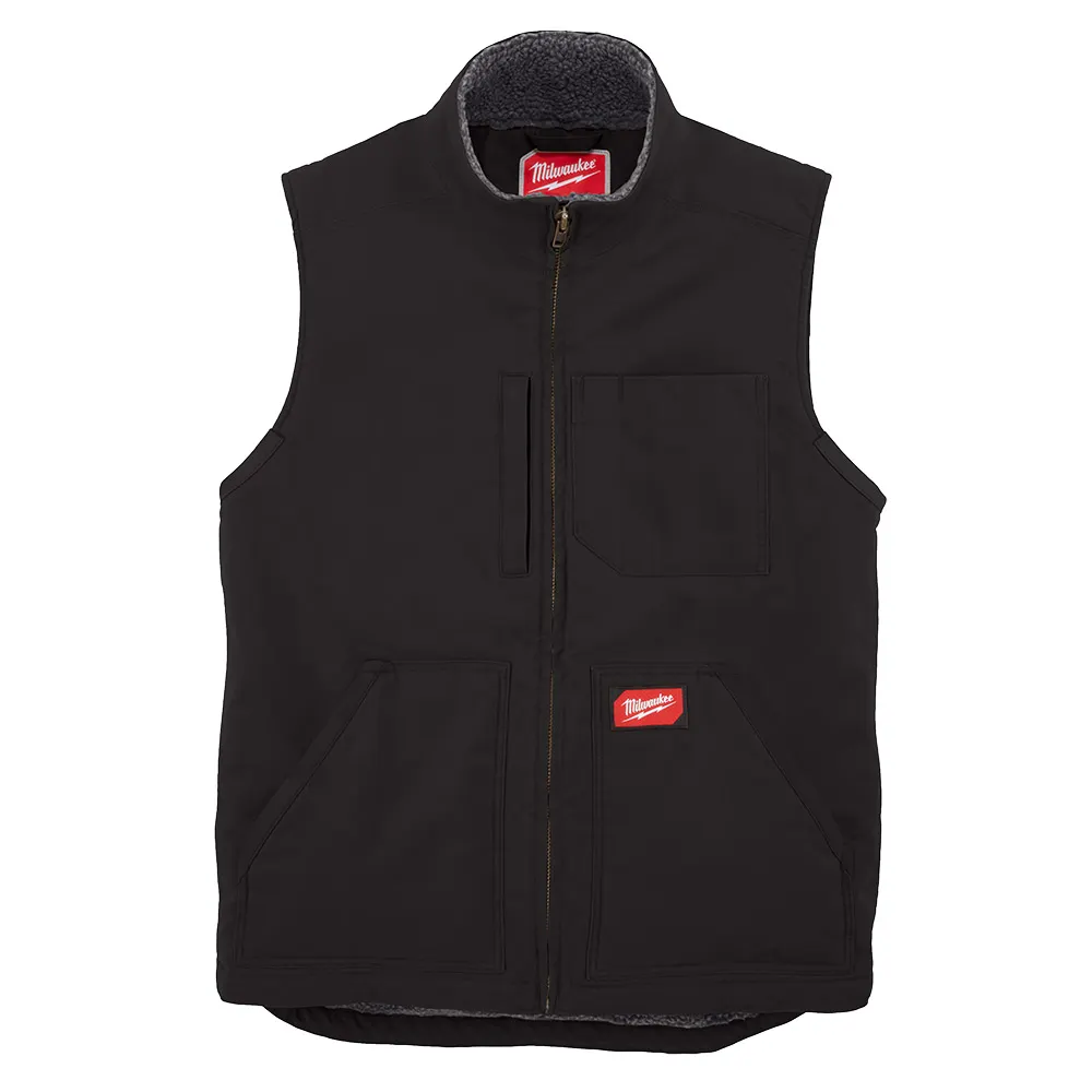 MILWAUKEE GRIDIRON Sherpa Lined Vest - Black 801B