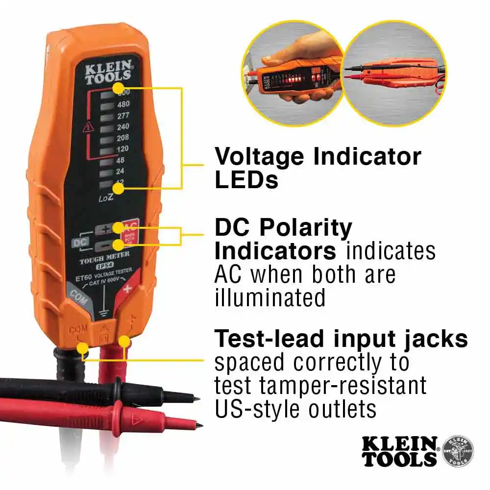KLEIN 12-600V Cat Iv Voltage Detector A-ET60