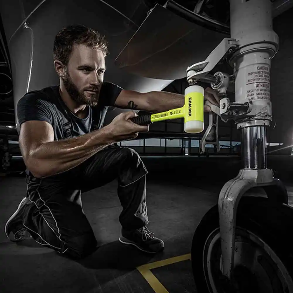 HALDER 50mm 850g Dead Blow Hammer Steel Soft Grip Nylon Tips 3377.W150