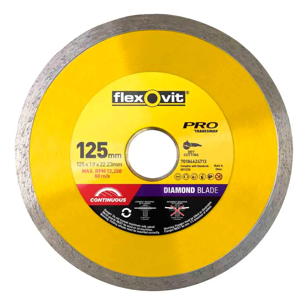 FLEXOVIT 125mm Continuous Rim Diamond Blade for Concrete & Clay Bricks 70184624713