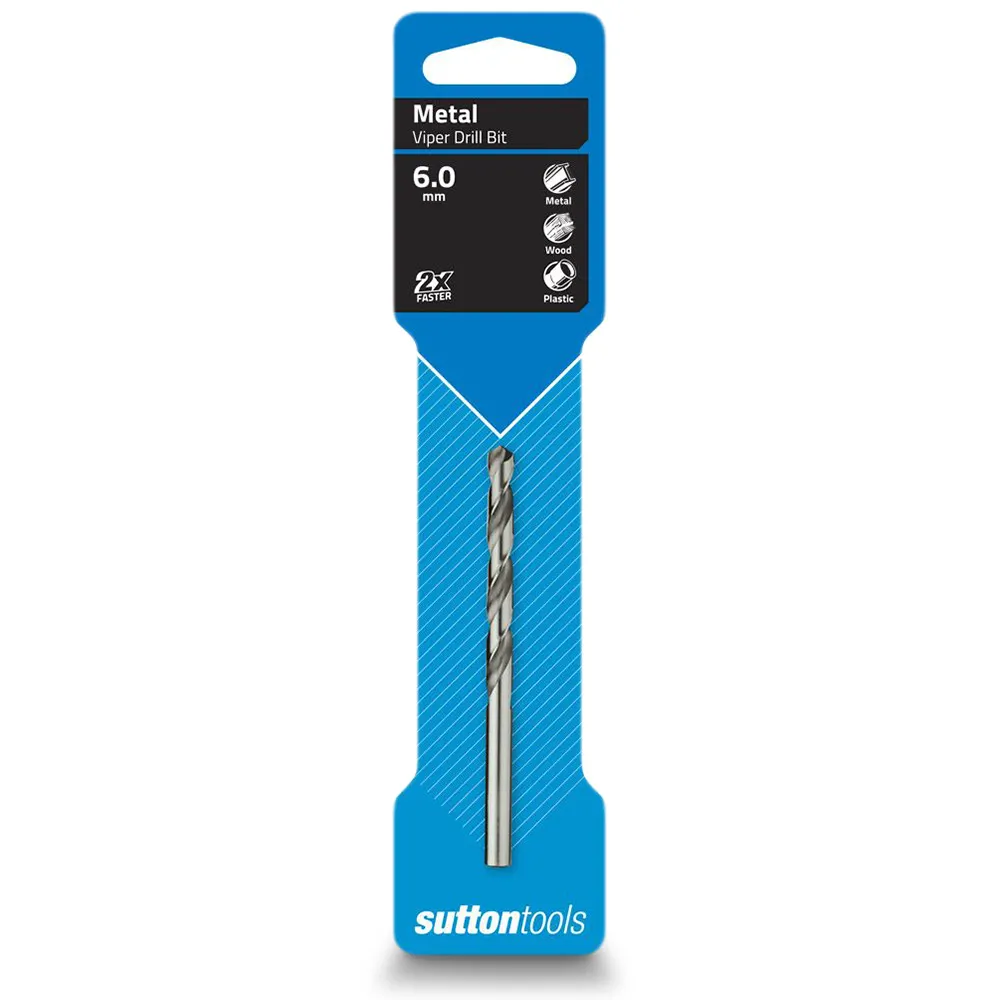SUTTON 6.0 x 93mm HSS-Bright Jobber Drill Bit - VIPER D1050600