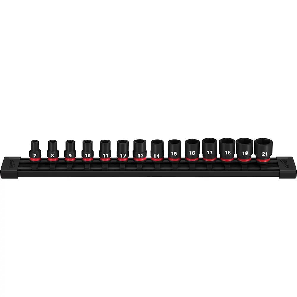 MILWAUKEE 14 Piece 3/8inch Drive 6 Point Metric Standard Impact Socket Set 49667007