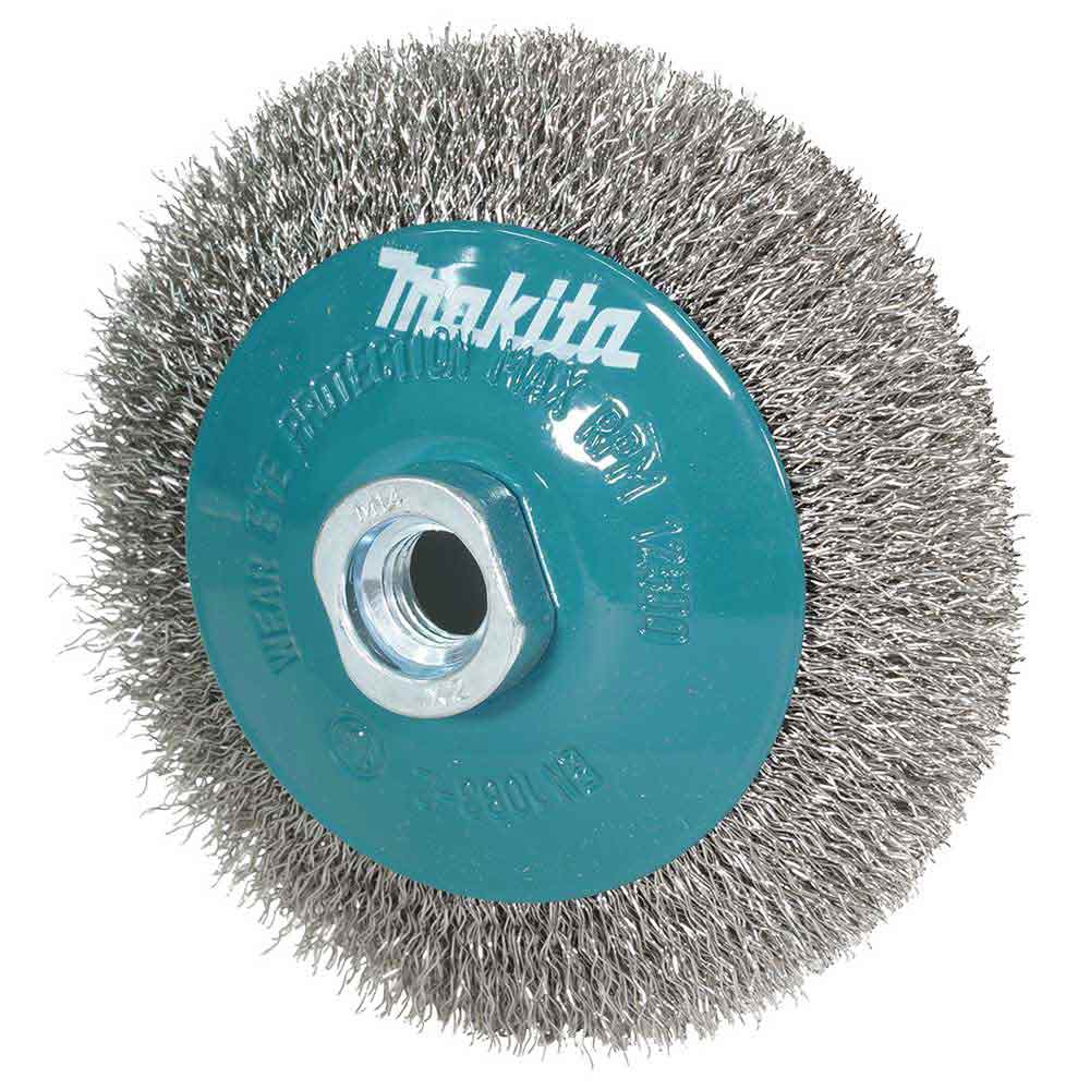 MAKITA 115mm x M14-2 Stainless Steel Bevel Brush Crimp D-77562