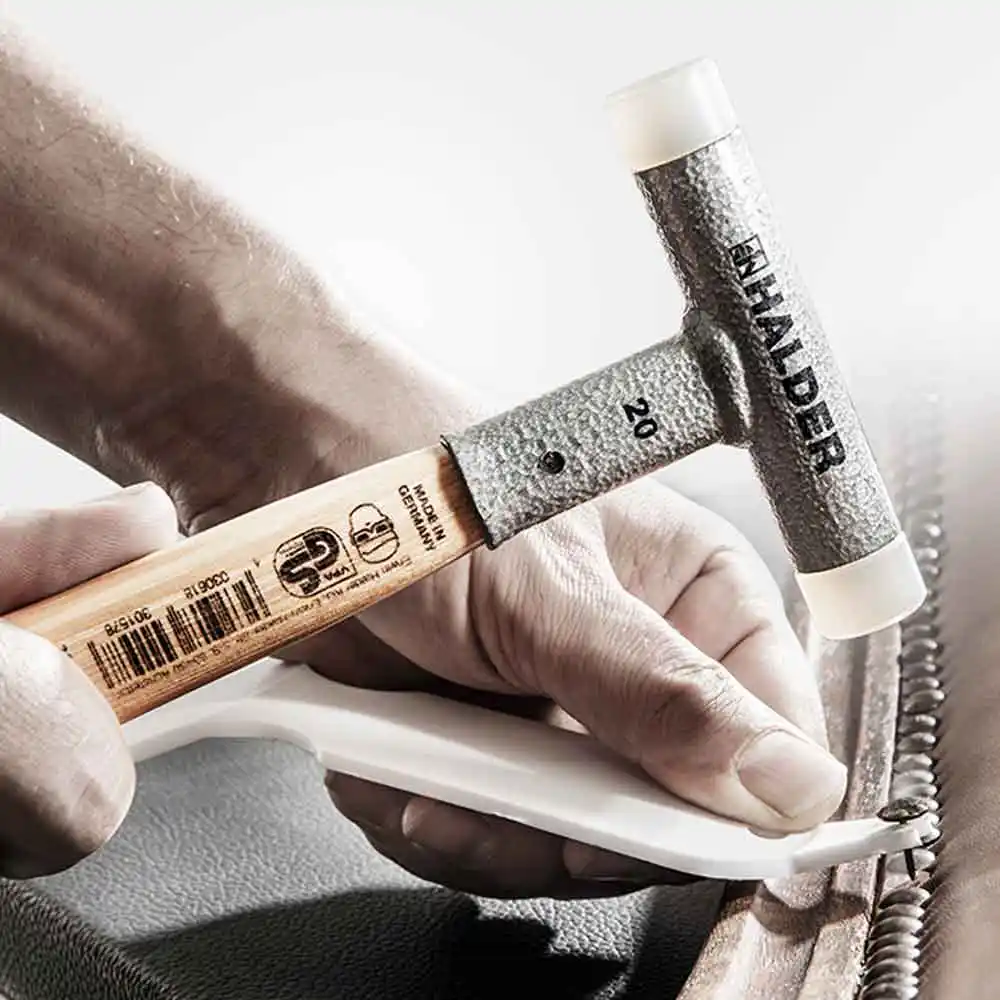 HALDER 20mm 165g Dead Blow Hammer Nylon Tips Hickory Handle 3366.W20