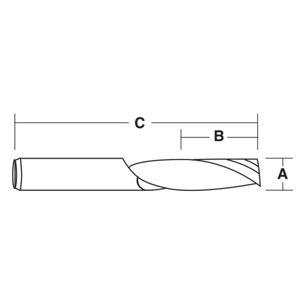 CARBITOOL 1/4inch TC Straight Spiral Router Bit for Hard Plastic & Aluminium - 1/4inch Shank TSP08 SH