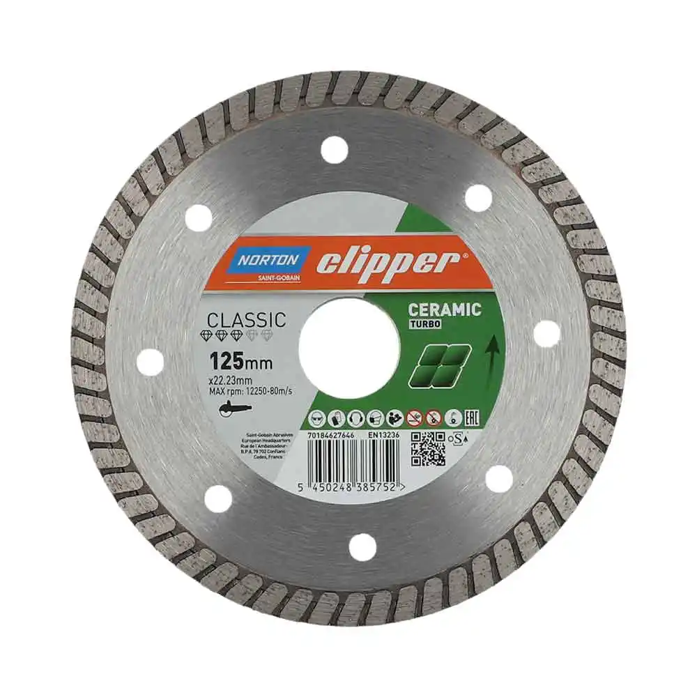 NORTON CLIPPER 125 x 22.2 Turbo Diamond Blade for Ceramic Cutting 70184627646