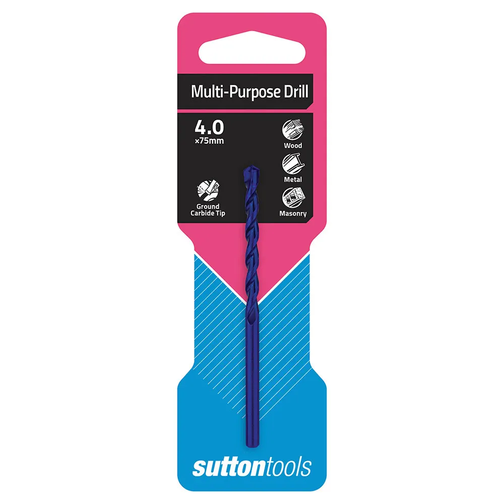 SUTTON 4.0x75mm TCT Multi-Purpose Drill Bit D6100400