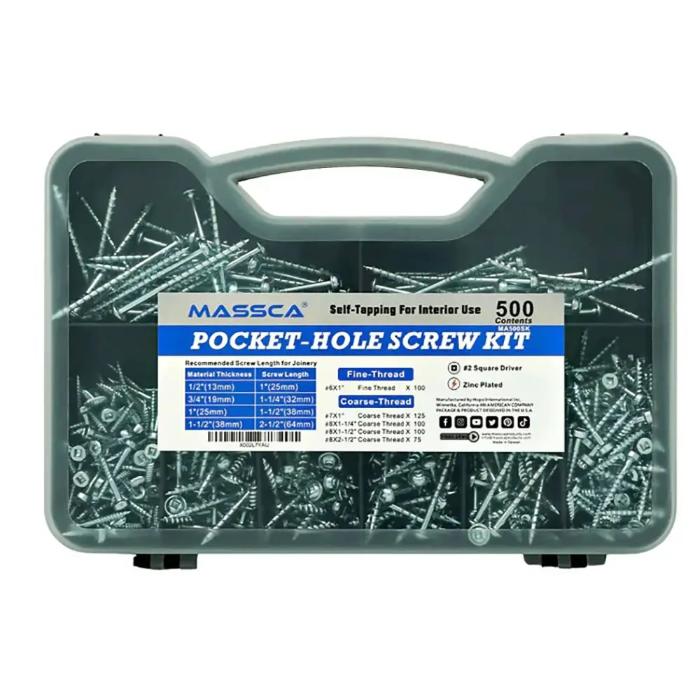 MASSCA Pocket-Hole Screw Kit - 500 Piece MASX002L7YAIJ