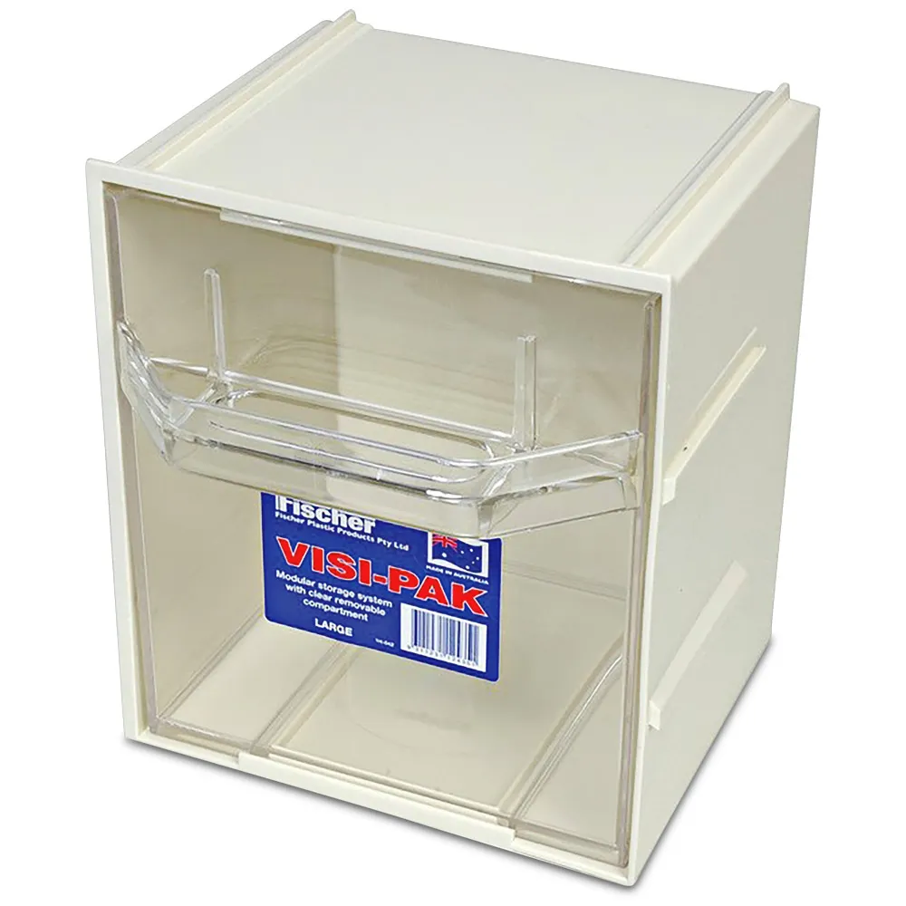 FISCHER 208 x 167 x 235mm Visi-Pak Storage Drawer Clear Large 1H042