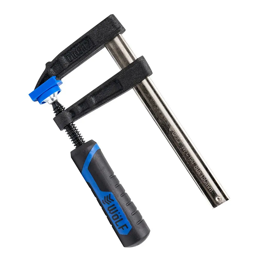 WOLF 150mm x 80mm HD Cast Iron Rubber Handle F Clamp WFC150