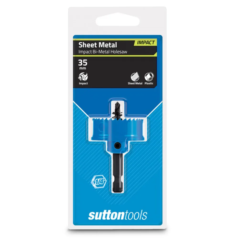 SUTTON 35mm 1/4-Hex Shank Bi-Metal Sheetmetal Holesaw