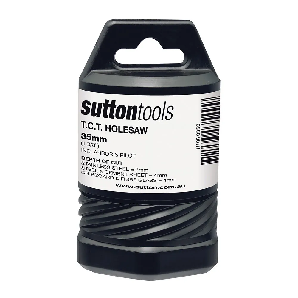 SUTTON 35mm TCT Metal Holesaw w/ Arbor H1080350