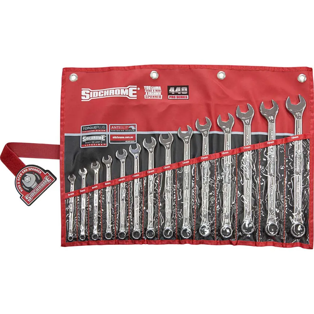 SIDCHROME Met In Wallet, 440 Series Spanner Set 14Pc SCMT22297