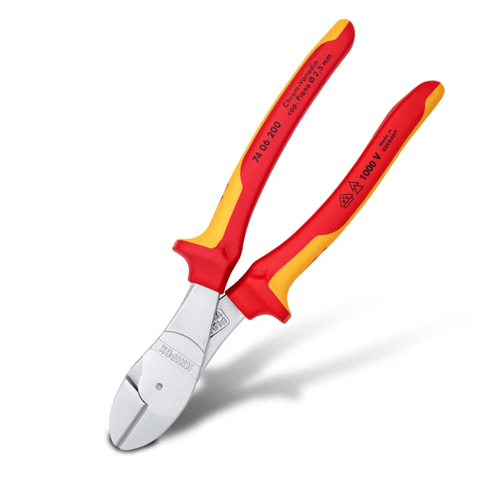 KNIPEX 200mm 1000V VDE High Leverage Diagonal Cutter 7406200SB