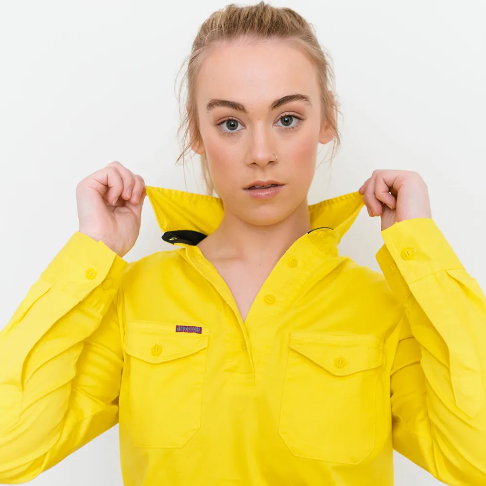 GREEN HIP Hi-Vis Light Weight Shirt Long Sleeves Yellow/Blue SLS-HIVIS-YB 24