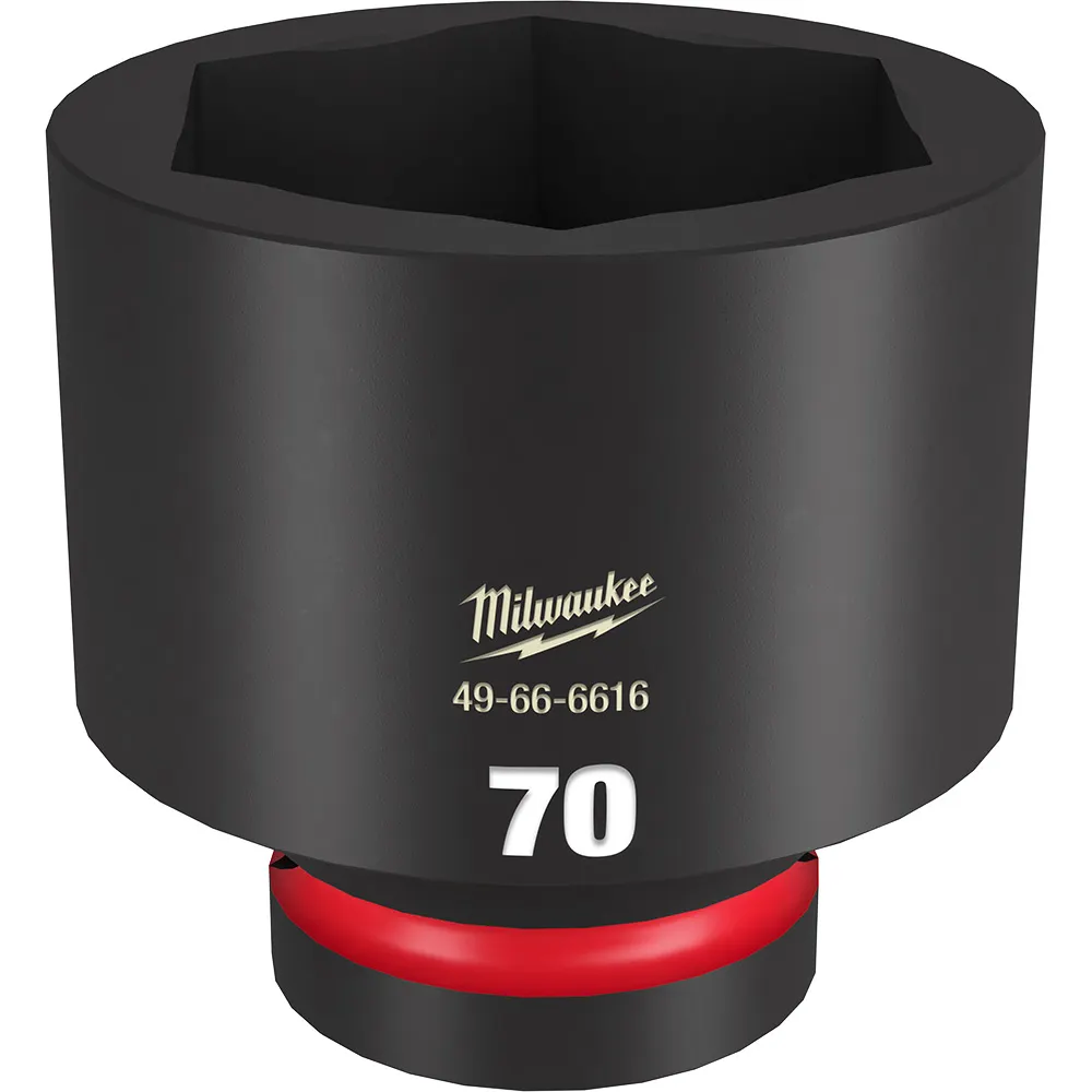 MILWAUKEE SHOCKWAVE 1inch Drive 70mm Standard 6 Point Impact Socket 49666616