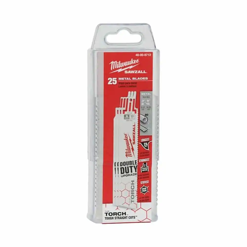 MILWAUKEE 230mm 14TPI Bi-Metal Reciprocating Saw Blade for Metal Cutting - THE TORCH - 25 Piece 48008787