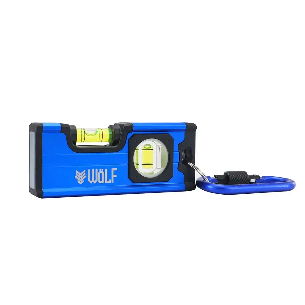 WOLF 120mm 2 Vials Magnetic Carabiner Mini Spirit Level WMPL120