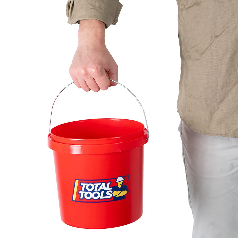 TOTAL TOOLS 5L Plastic Bucket With Tradie Handle - No Lid Red TB5L