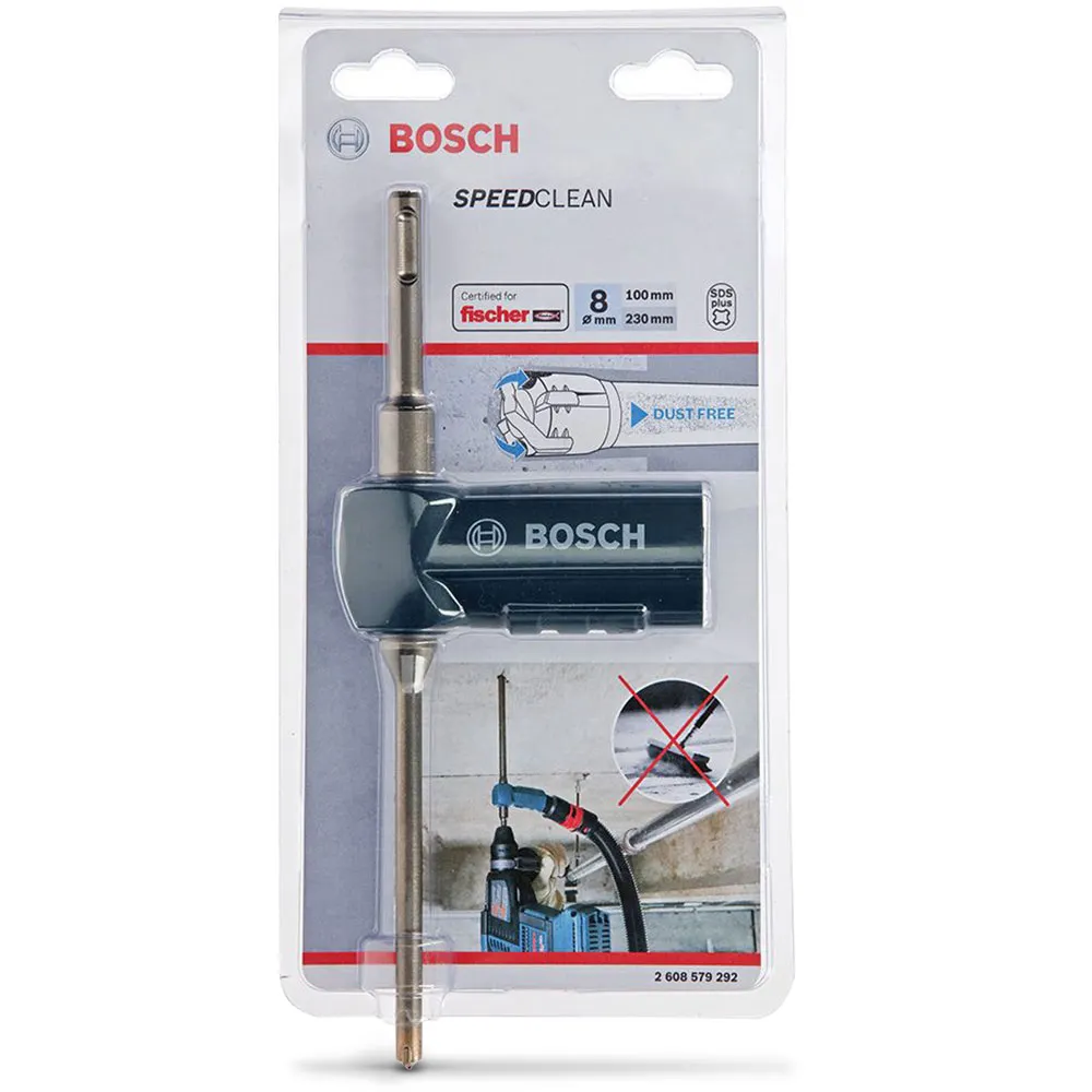 BOSCH 8.0 x 230mm 2-Cutter SDS-Plus TCT Dust Extraction Hammer Drill Bit - SPEEDCLEAN