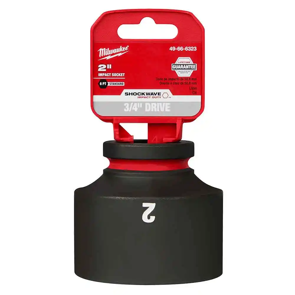 MILWAUKEE SHOCKWAVE 3/4" Drive 2" Standard 6 Point Impact Socket 49666323