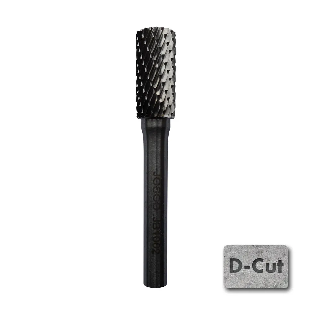 JOSCO 10 x 20mm 1/4inch Shank Cylinder Diamond Cut Carbide Burr